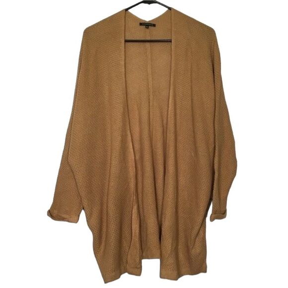 Staccato Tan Open-Front Long Knit Cardigan M/L Oversized Layering Sweater - Picture 1 of 12